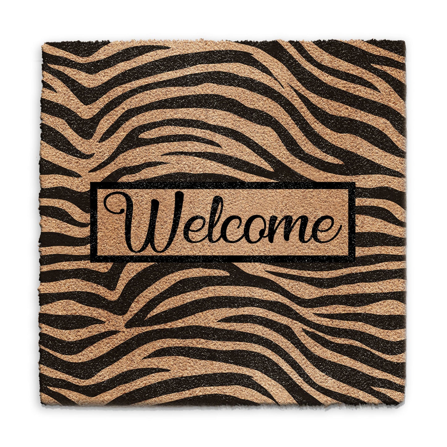 Coir Doormat - Zebra Print Welcome