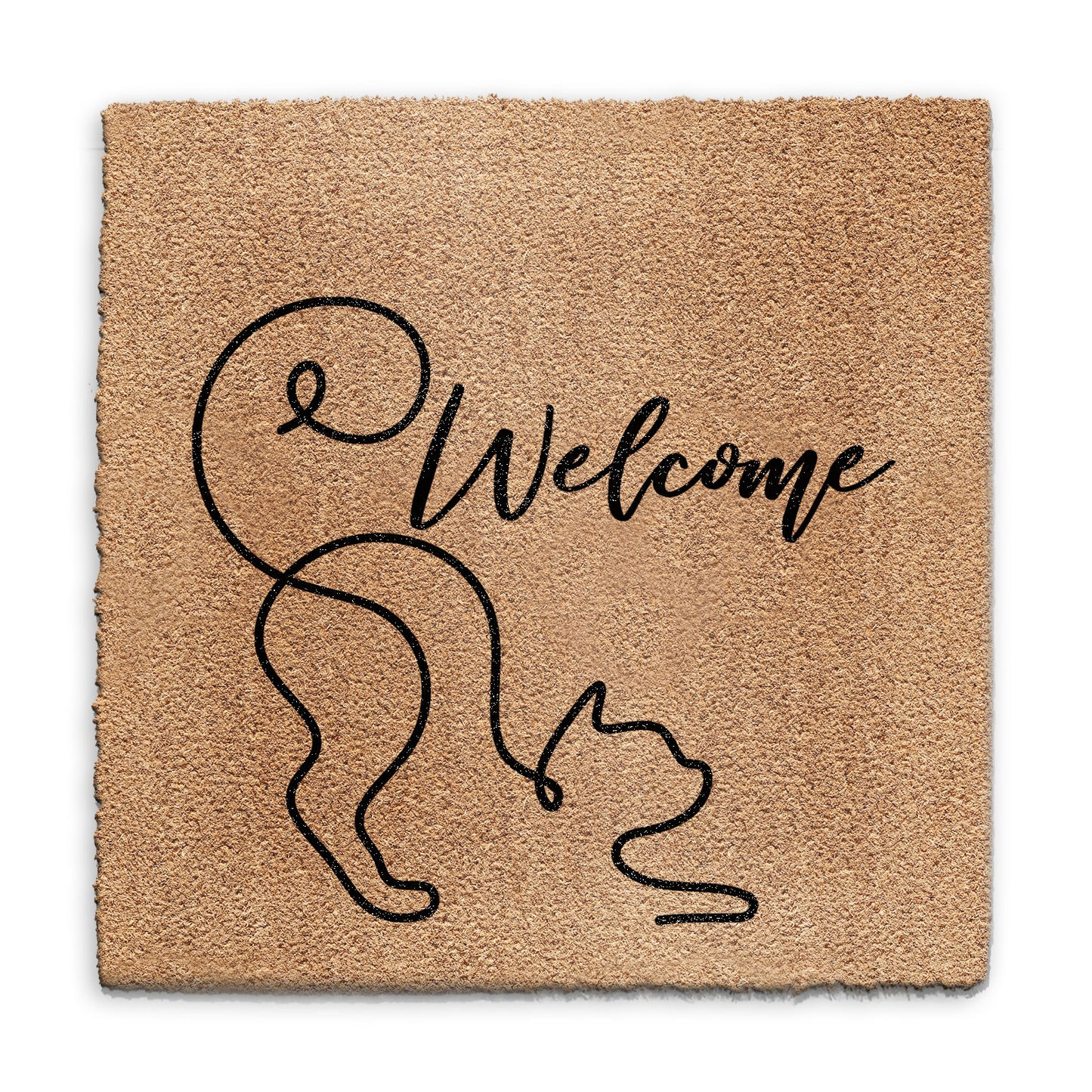 Coir Doormat - Curly Cat Welcome