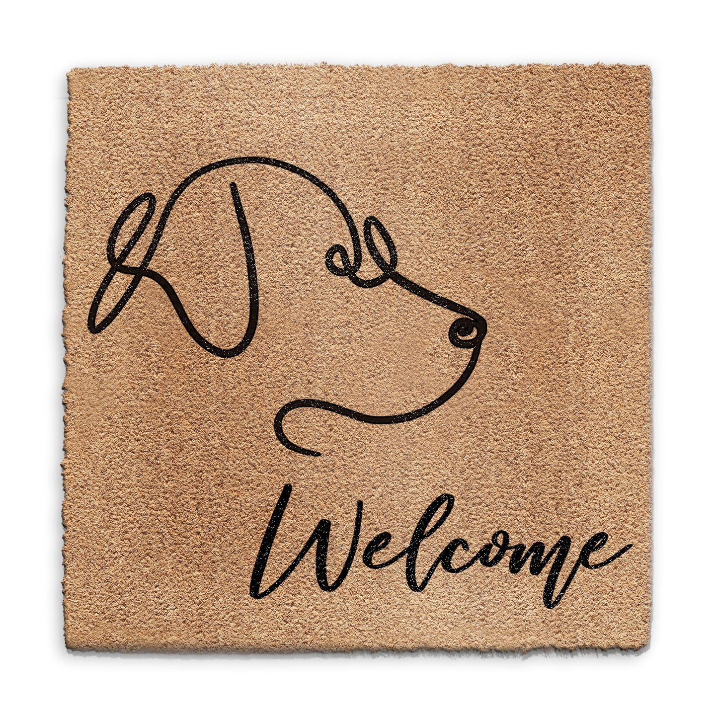 Coir Doormat - Curly Dog Welcome