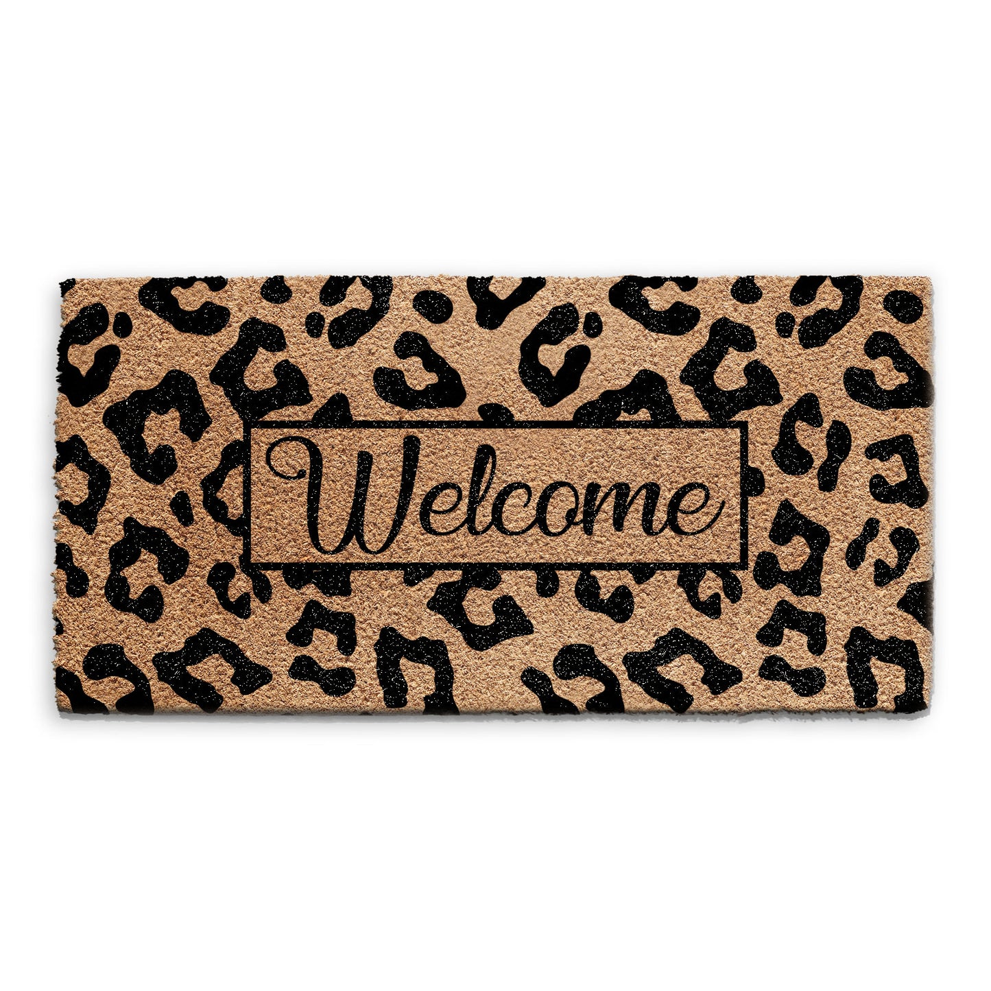 Coir Doormat - Leopard Print Welcome