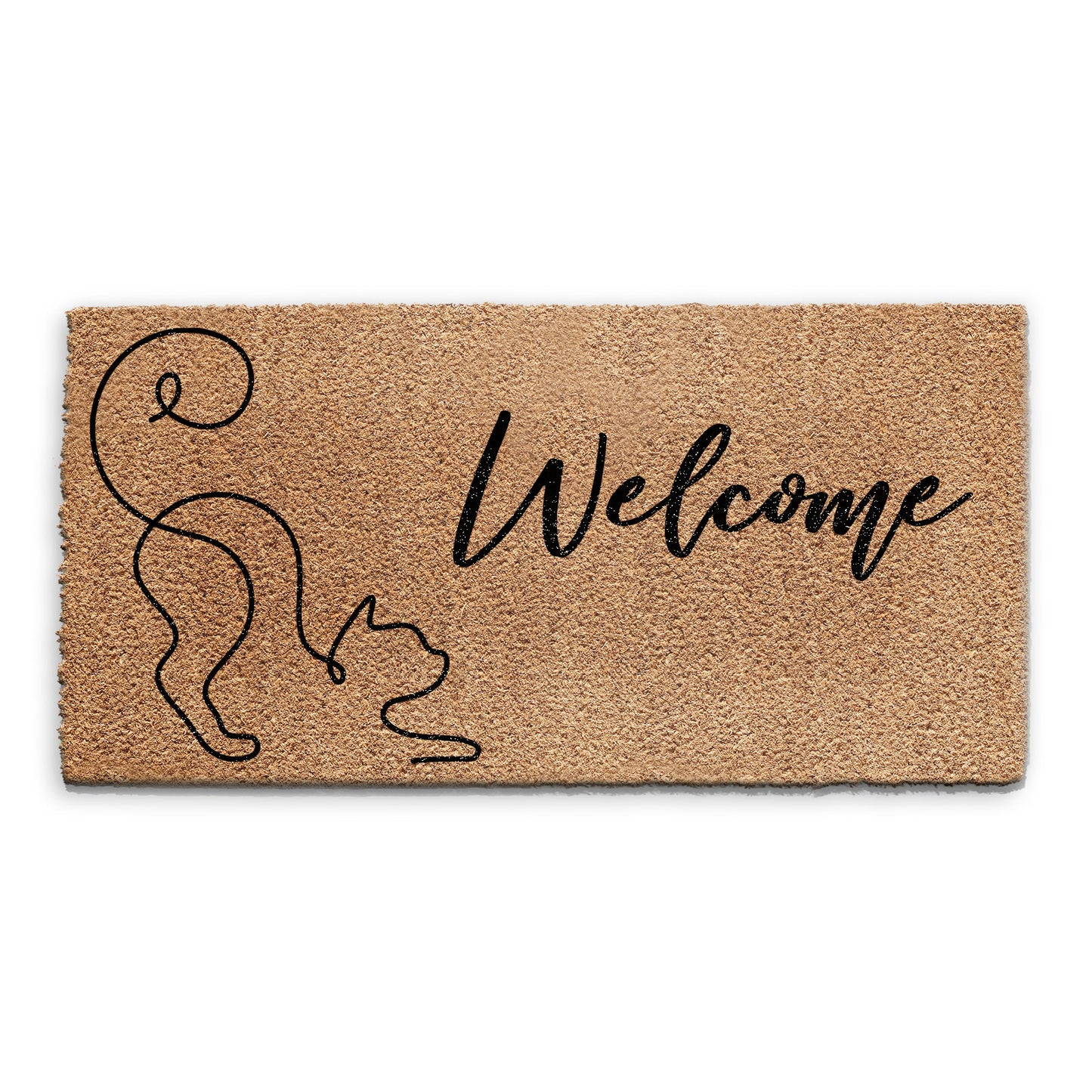 Coir Doormat - Curly Cat Welcome