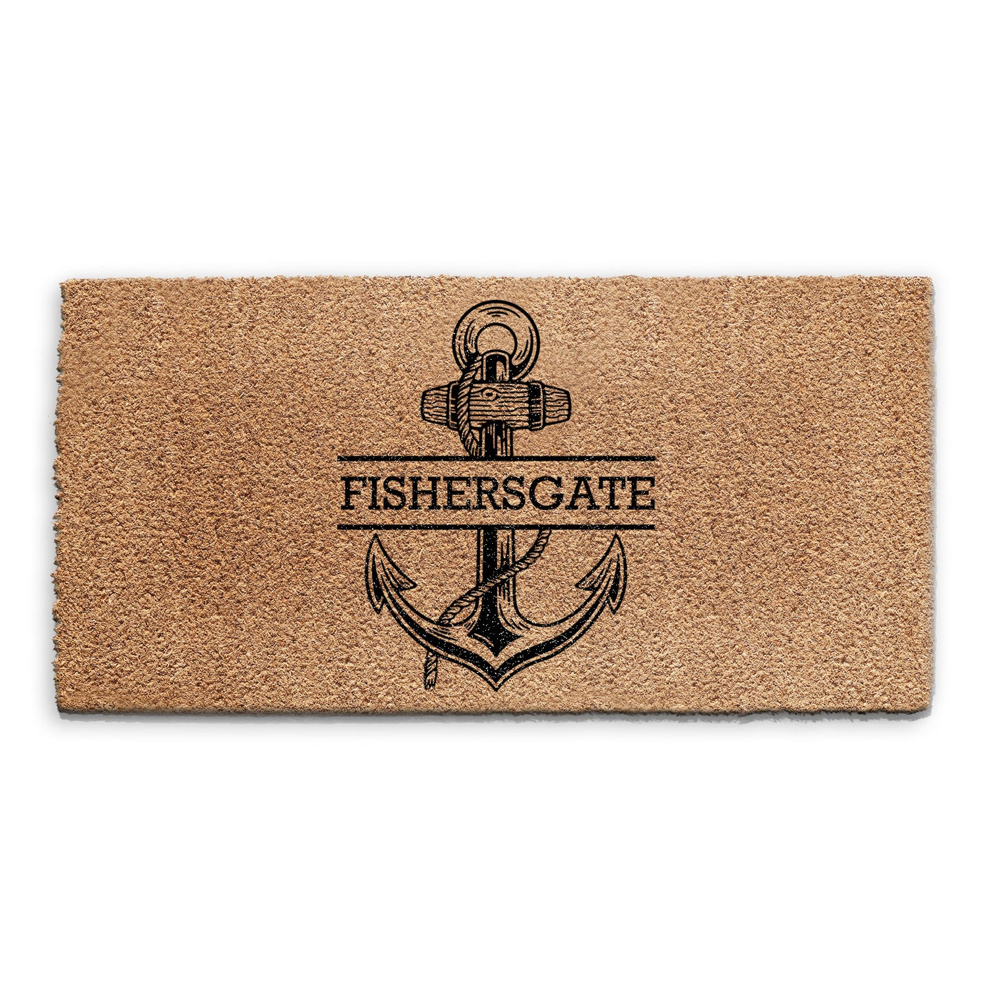 Personalised Doormat - Nautical Anchor and Name
