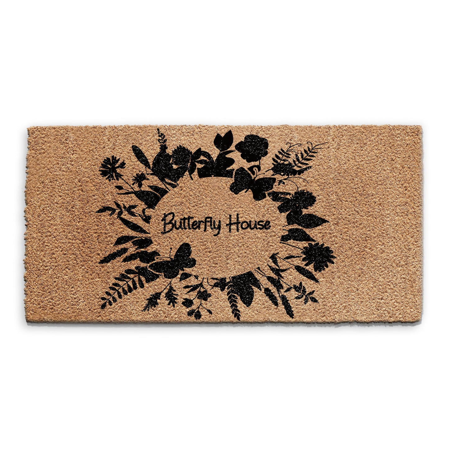 Personalised Doormat - Flowers Circle Welcome