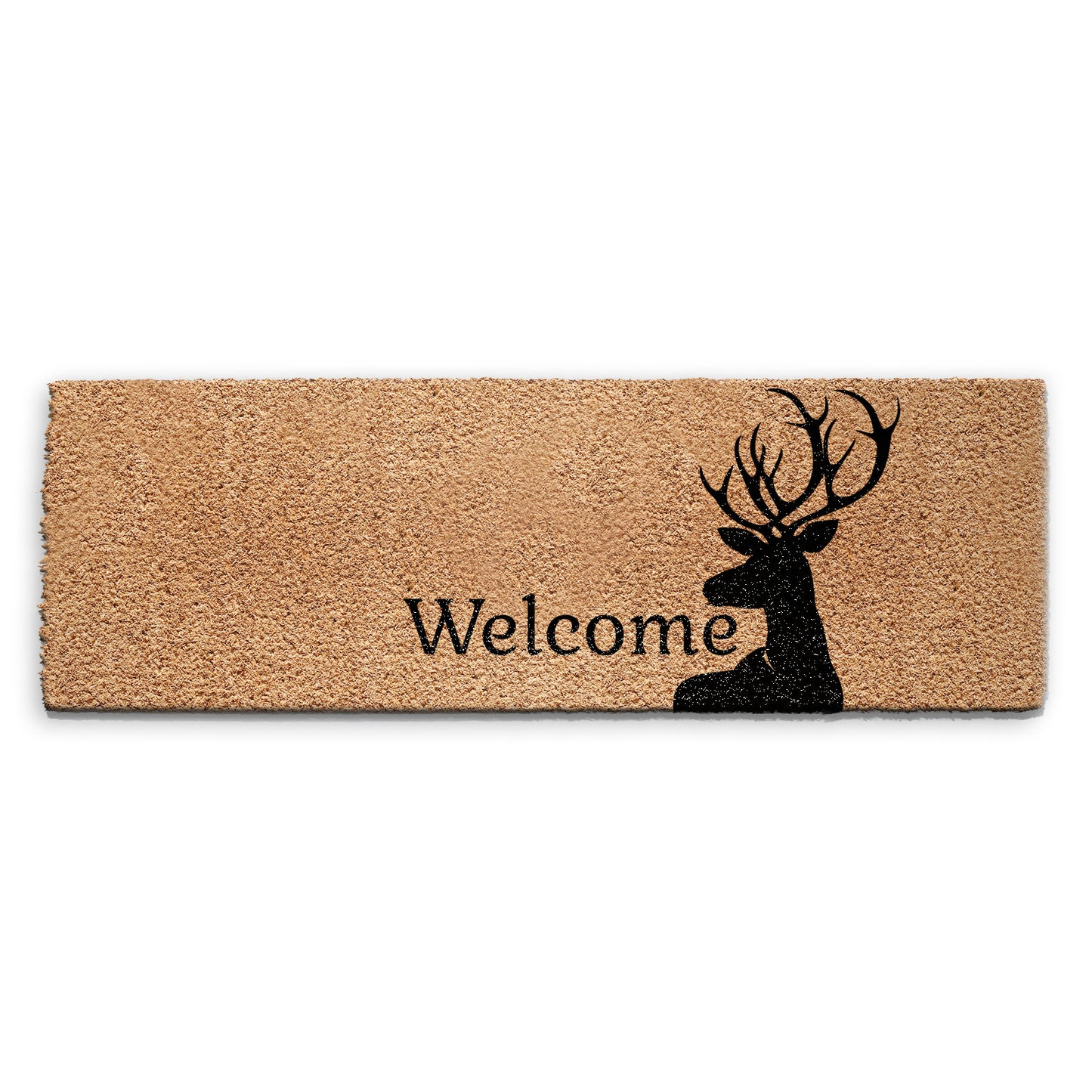 Coir Doormat - Black Stag Welcome