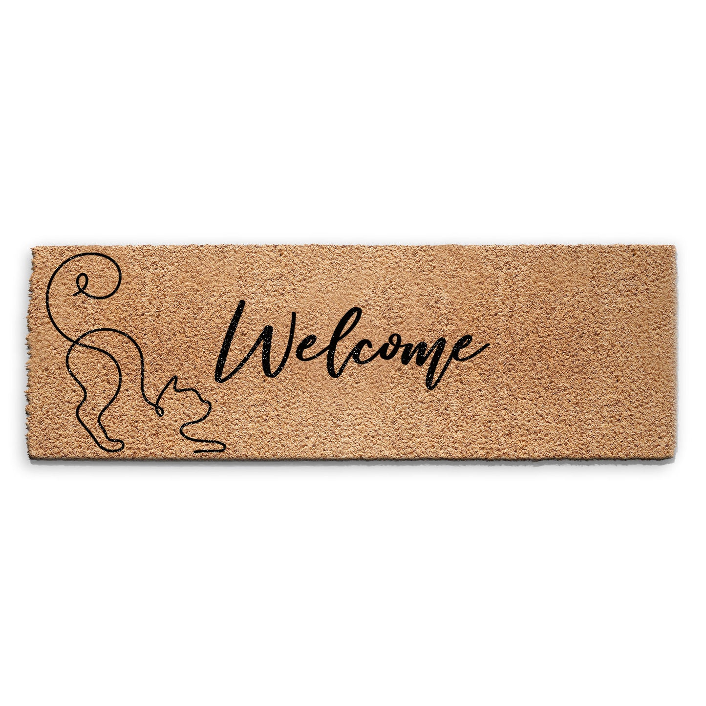 Coir Doormat - Curly Cat Welcome