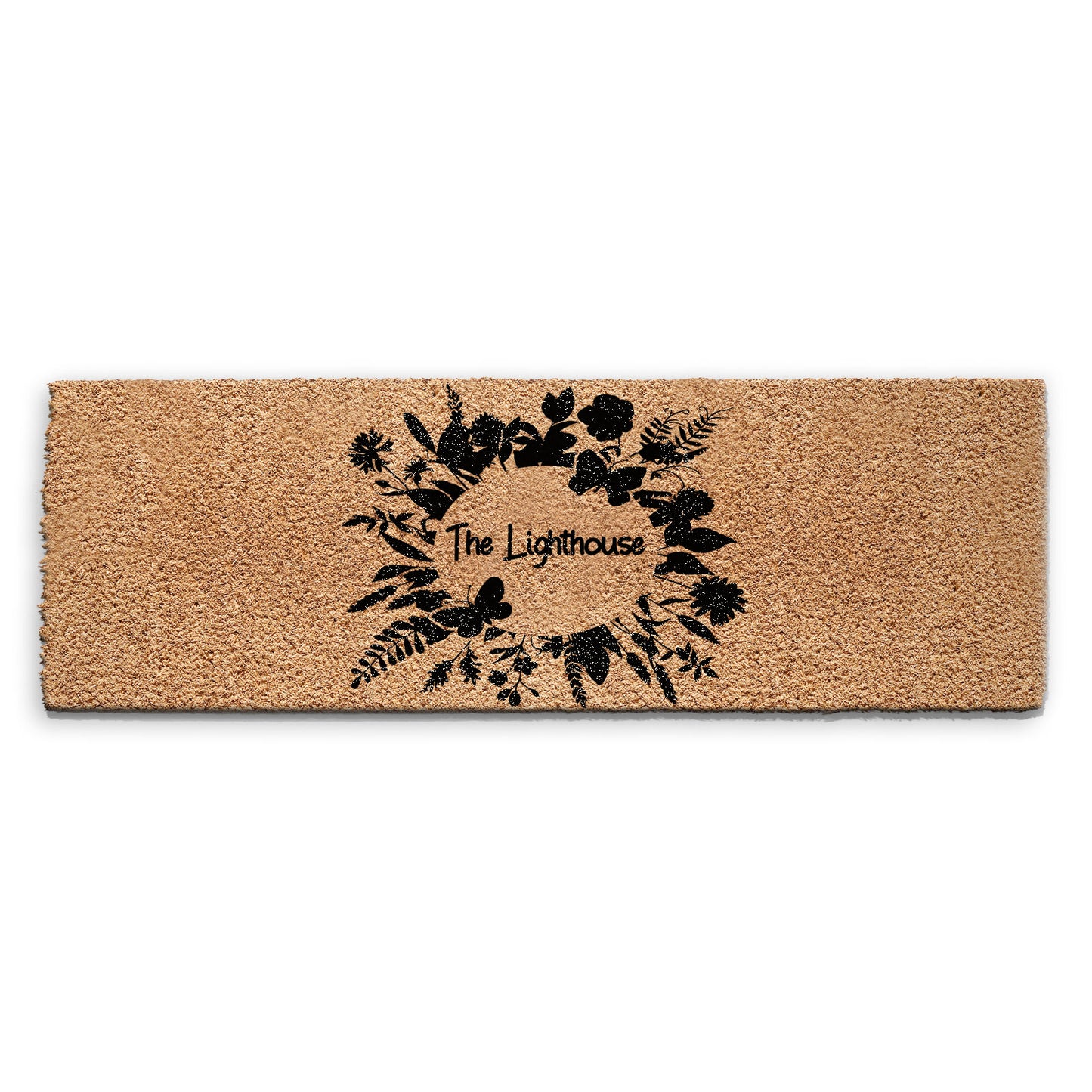 Personalised Doormat - Flowers Circle Welcome