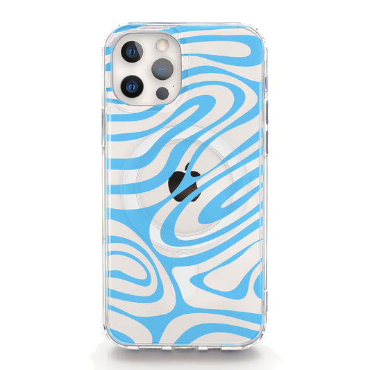 iPhone MagSafe Blue Swirl Phone Case