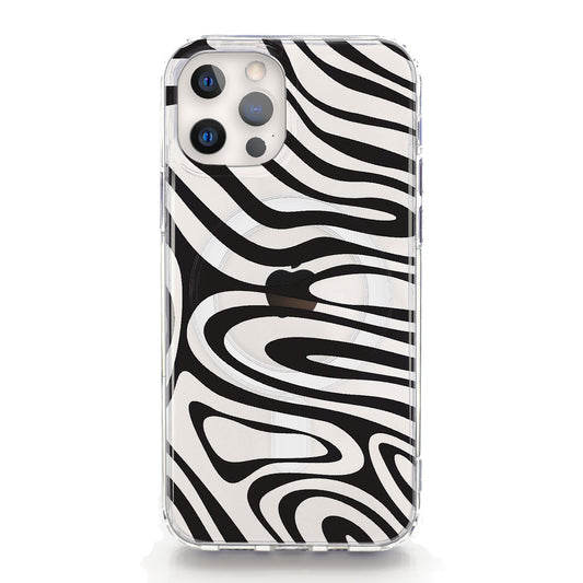 iPhone MagSafe Black Swirl Phone Case