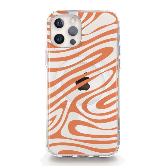 iPhone MagSafe Orange Swirl Phone Case