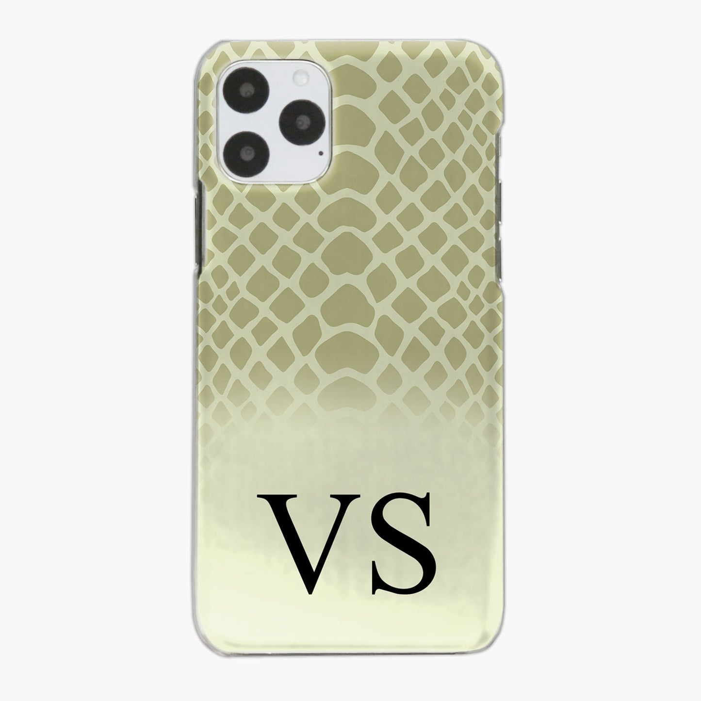 Personalisiertes Apple iPhone Hard Case mit schwarzem Initialen- und Schlangenmuster