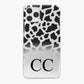 Personalised Google Phone Hard Case Black Initial on Cow Print