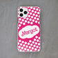 Personalised Barbie Inspired iPhone Case - Pink/White Polka and Name