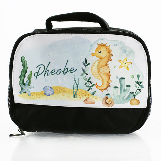 Personalised Lunch Bag with Sea Horse & Name