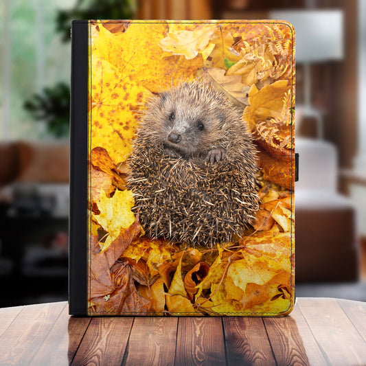 Hedgehog iPad Case - Orange Autumn Leaves