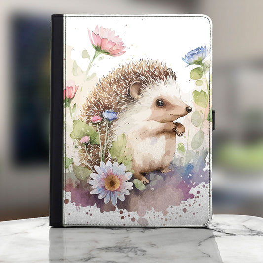 Hedgehog iPad Case - White Daisy Flowers