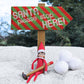 Santa Please Stop Here Garden Sign - Red/Green Stripes