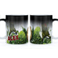 Personalised Mug with Red Bold Text and Roaring T-Rex