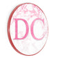 Personalisiertes kabelloses Ladegerät mit rosa Initialen auf rosa Marmor