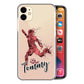 Personalised HTC Phone Hard Case - Classic Red Football Star with White Outlined Text
