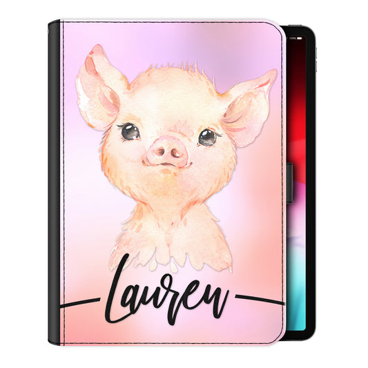 Personalised iPad Case with Pink Piglet and Name