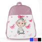 Personalised Monkey Pink Bows Kids School Bag/Rucksack