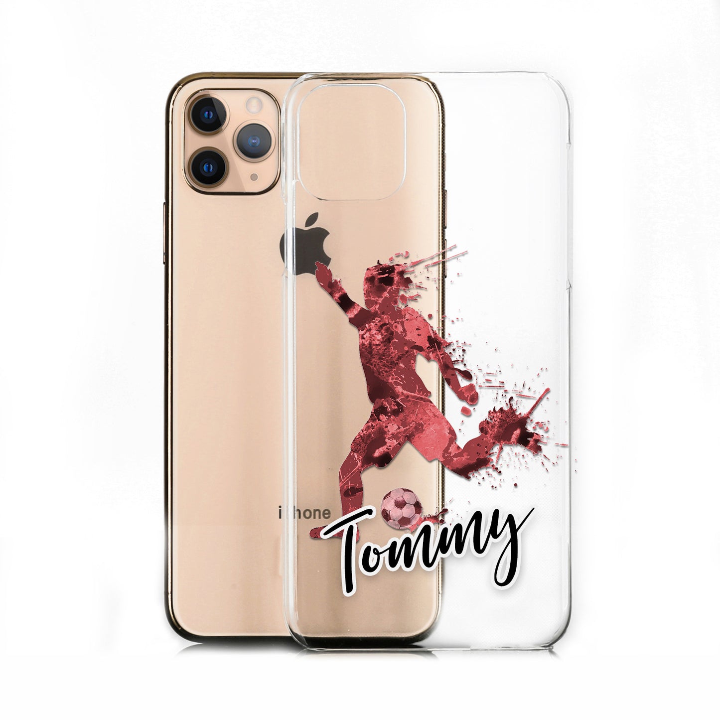 Personalised Sony Phone Hard Case - Classic Red Football Star with White Outlined Text