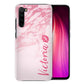 Personalised Xiaomi Hard Case - Pink Marble & Name Side Kiss