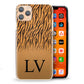 Personalised HTC Phone Hard Case Black Initial on Tiger Print