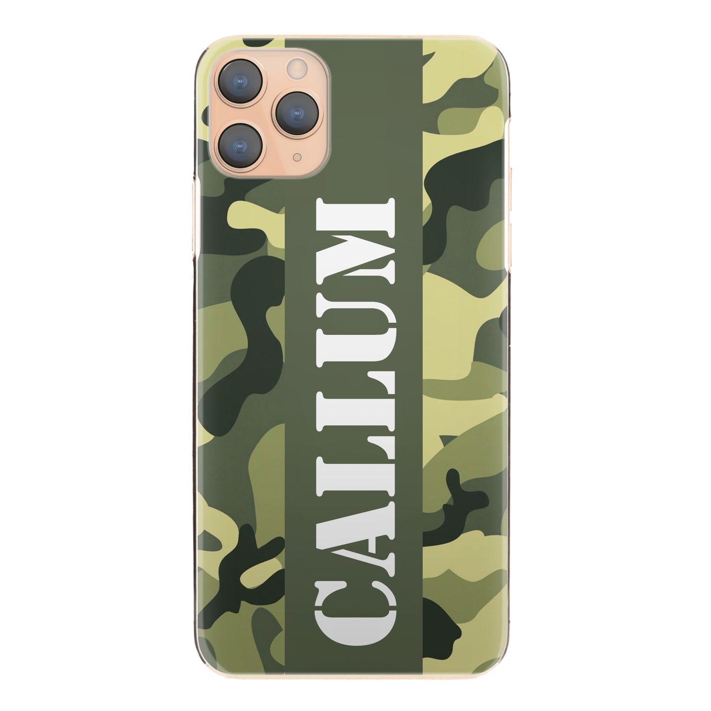 Personalised Honor Phone Hard Case with Military Text on Classic Green Camo