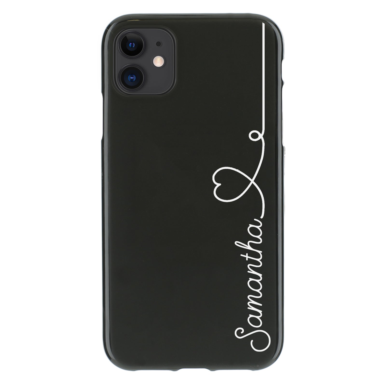 Personalised Honor Phone Gel Case with Stylish Text and Heart Accented Line