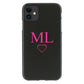 Personalised Samsung Galaxy Phone Gel Case with Pink Block Initials and Heart