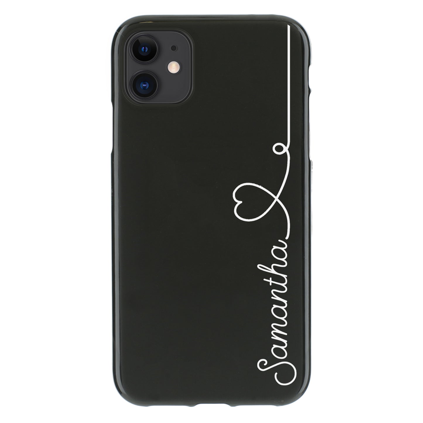 Personalised Google Phone Gel Case with Stylish Text and Heart Accented Line