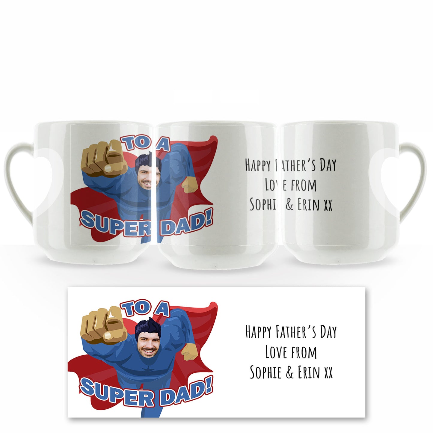 Personalised Father's Day Mug - Super Hero Face