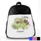 Personalised Green Diplodocus and Name Kids School Bag/Rucksack