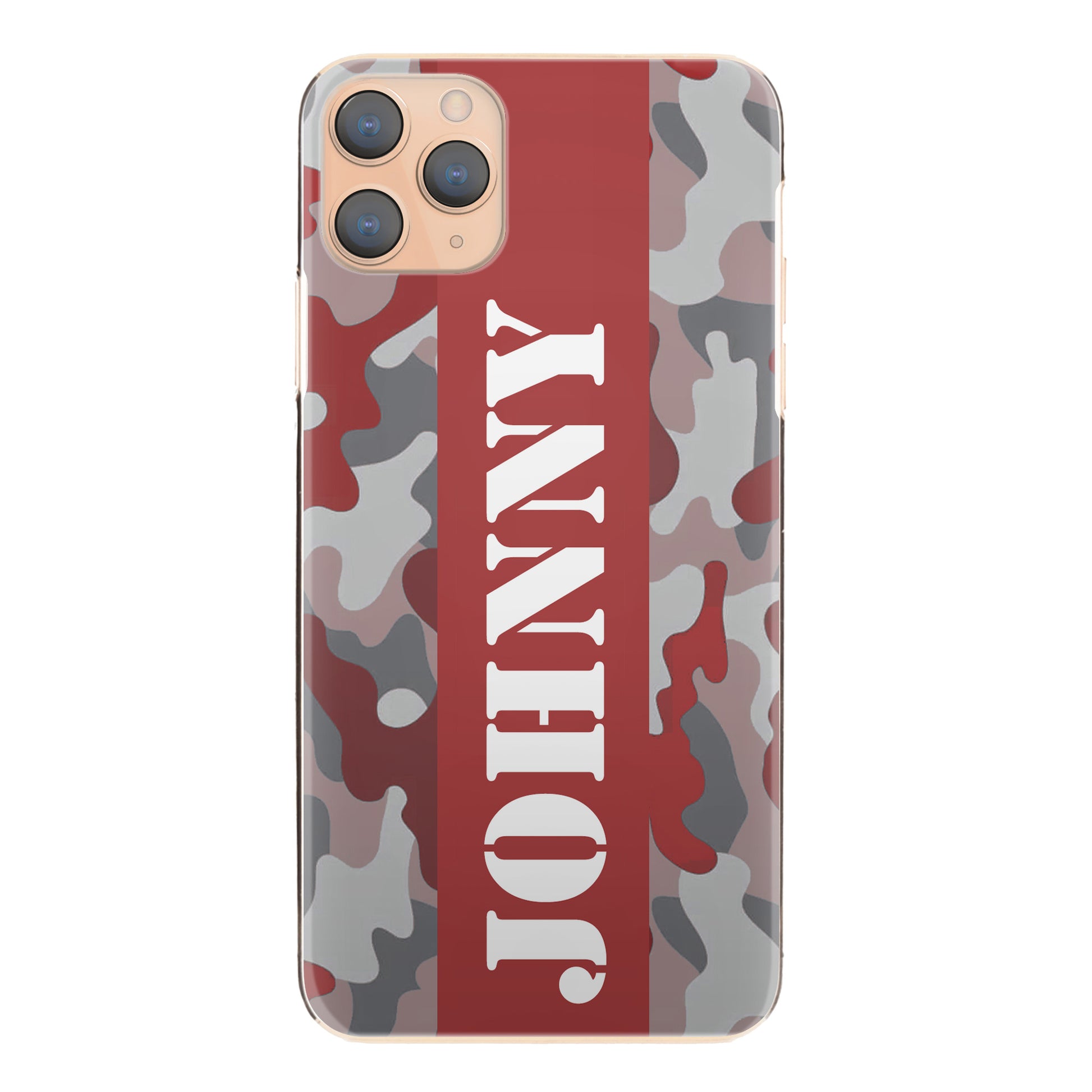 Personalised HTC Phone Hard Case with Military Text on Red Camo