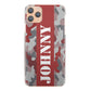 Personalised HTC Phone Hard Case with Military Text on Red Camo