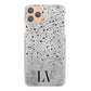 Personalised One Phone Hard Case with Classy Initials on Textured Grey and Black Dots