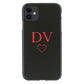 Personalised HTC Phone Gel Case with Red Block Initials and Heart