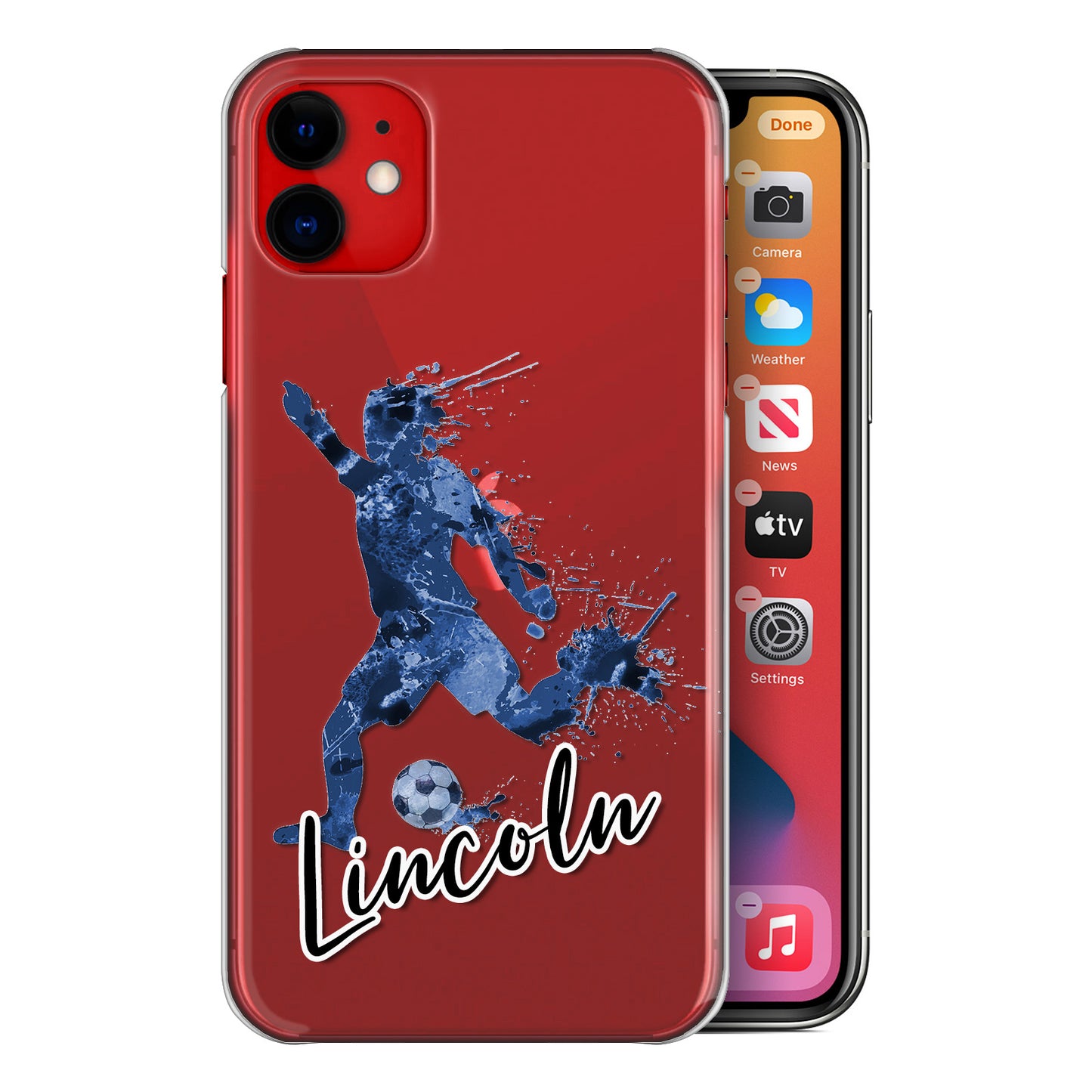 Personalised Huawei Phone Hard Case - Vivid Blue Football Star with White Outlined Text