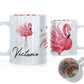 Personalised Mug with Stylish Text and Flamingo