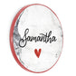 Personalised Wireless Charger with Stylish Text and Red Heart on Grey Marble