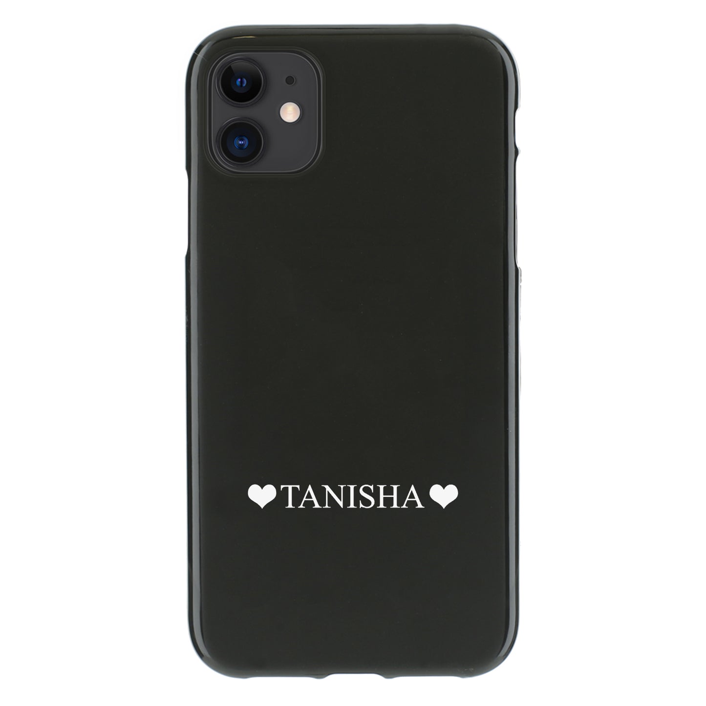 Personalised LG Phone Gel Case with Classic Text Between White Hearts