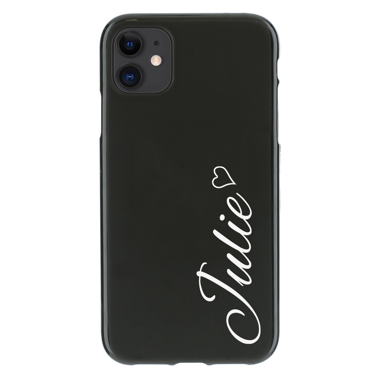 Personalised Oppo Phone Gel Case with White Heart Accented Text