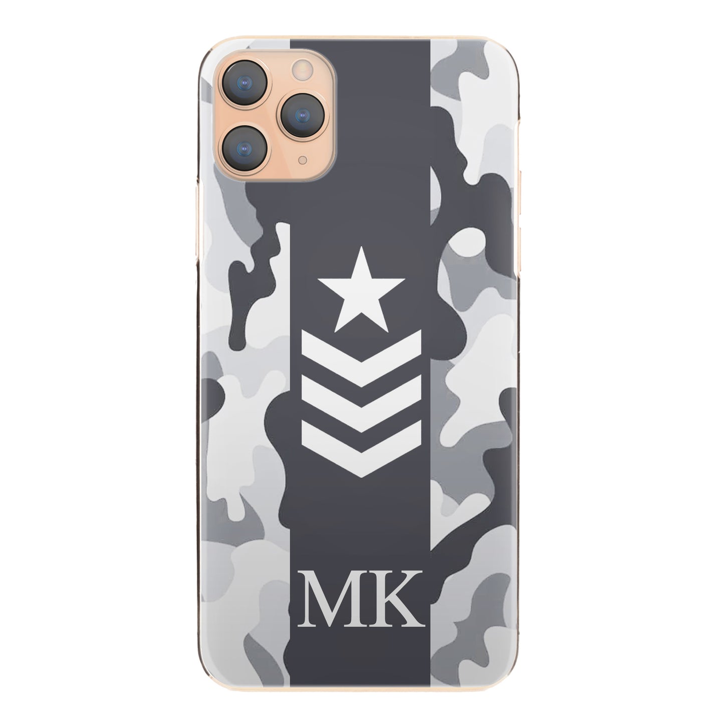 Personalised Nokia Phone Hard Case with Initials and Army Rank on Artic Camo
