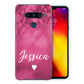 Personalised LG Hard Case - Hot Pink Marble with Name & Heart