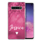 Personalised Samsung Hard Case - Hot Pink Marble with Name & Heart