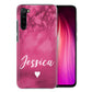 Personalised Xiaomi Hard Case - Hot Pink Marble with Name & Heart