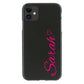 Personalised Motorola Phone Gel Case with Hot Pink Heart Accented Text