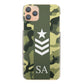 Personalised Samsung Galaxy Phone Hard Case with Initials and Army Rank on Classic Green Camo