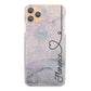 Personalised LG Phone Hard Case with Stylish Text and Heart Line on Textured Glitter Effect